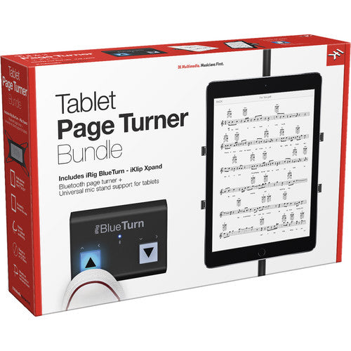 IK Multimedia iRig BlueTurn Bluetooth Page Turner Bundle for iPhone, iPad, Mac & Android