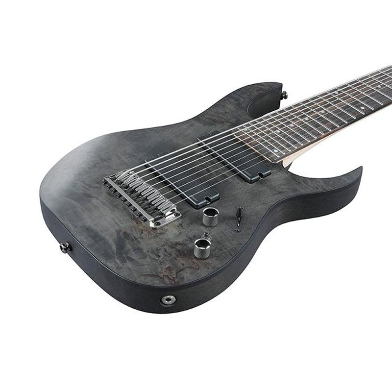 Ibanez Axe Design Lab RG9PB 9-string Guitar w/ Fishman Fluence Pickups - Transparent Gray Flat