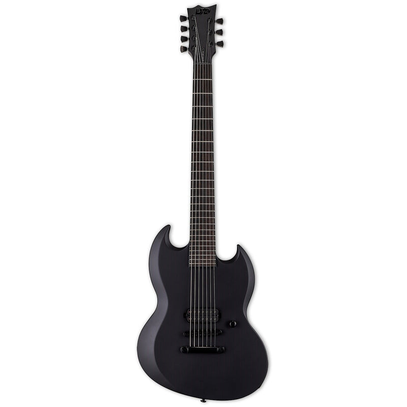 ESP LTD Viper-7 Baritone Black Metal Guitar w/ a Seymour Duncan Pickup - Black Satin