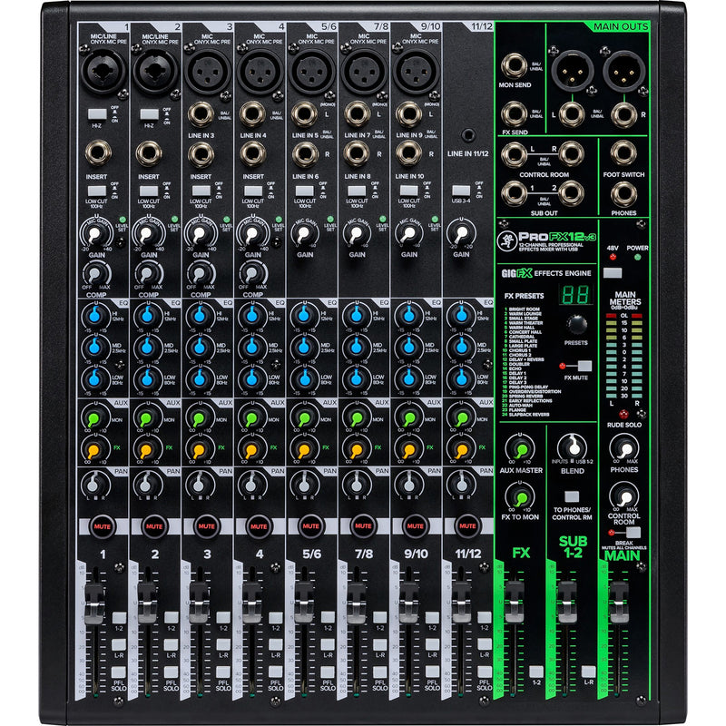 Mackie ProFX12v3 12 Channel Professional Effects Mixer with USB