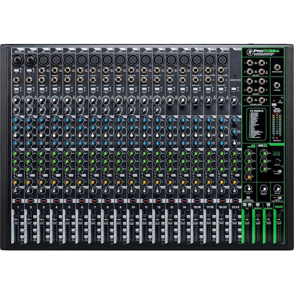 Mackie ProFX22v3 22 Channel 4-bus Professional Effects Mixer with USB