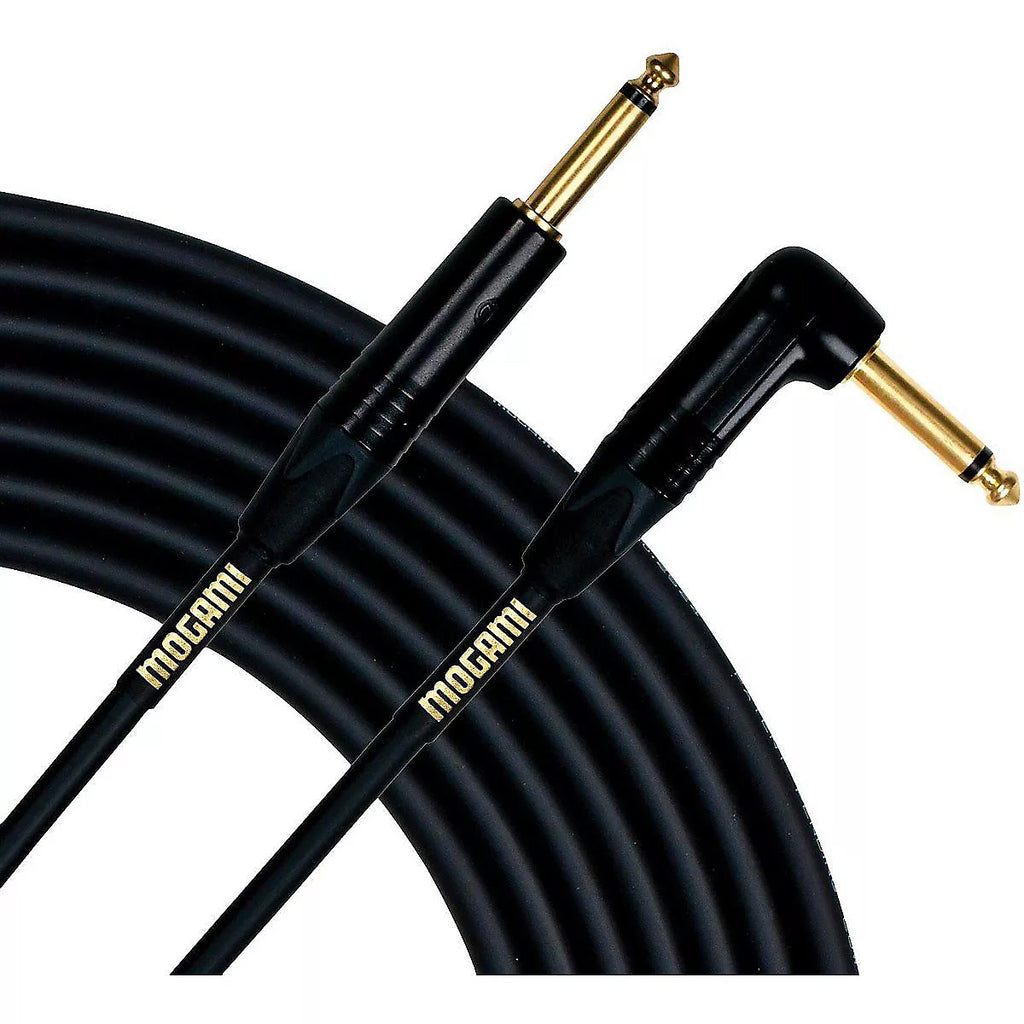 Mogami Gold Instrument-10R Premium Guitar Cable w/Straight to Right Angle Plugs