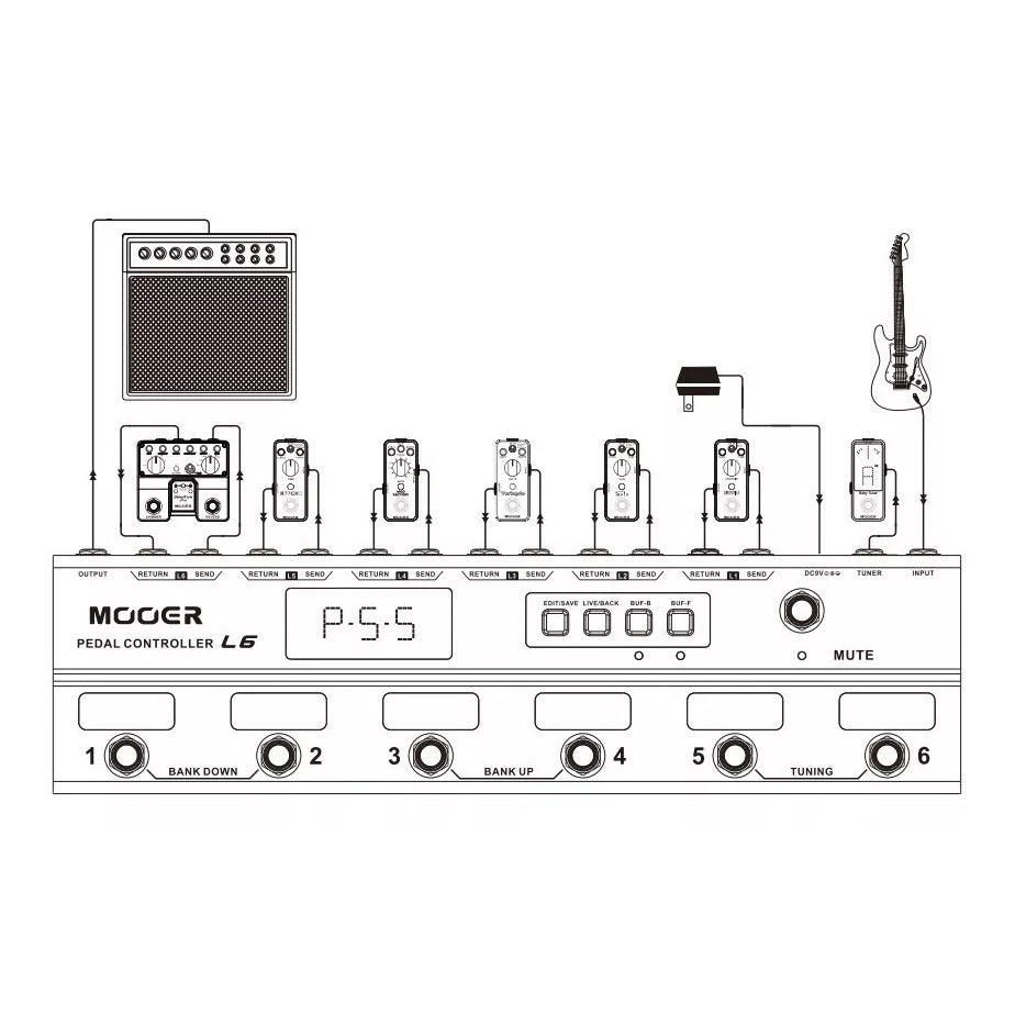 mooer pedal controller l6 mkii Mooer PCL6 Pedal Controller – Motor City Guitar
