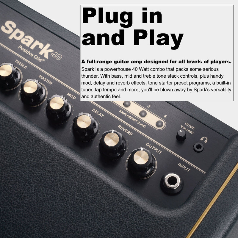 Positive Grid Spark 40-watt Smart Guitar Combo Amp