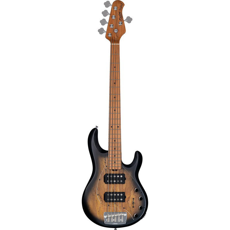 Sterling by Music Man Ray35HH Spalted Maple Stingray 5-String Bass - Natural Burl Satin