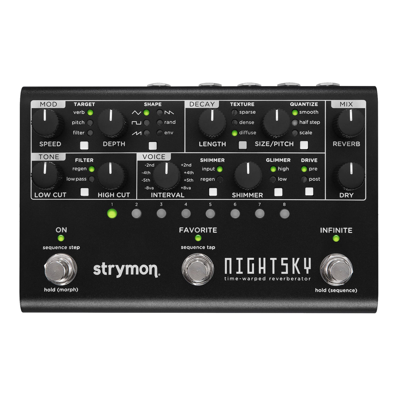 Strymon Limited Edition NightSky Time-Warped Reverberator Reverb Pedal -  Midnight Black New