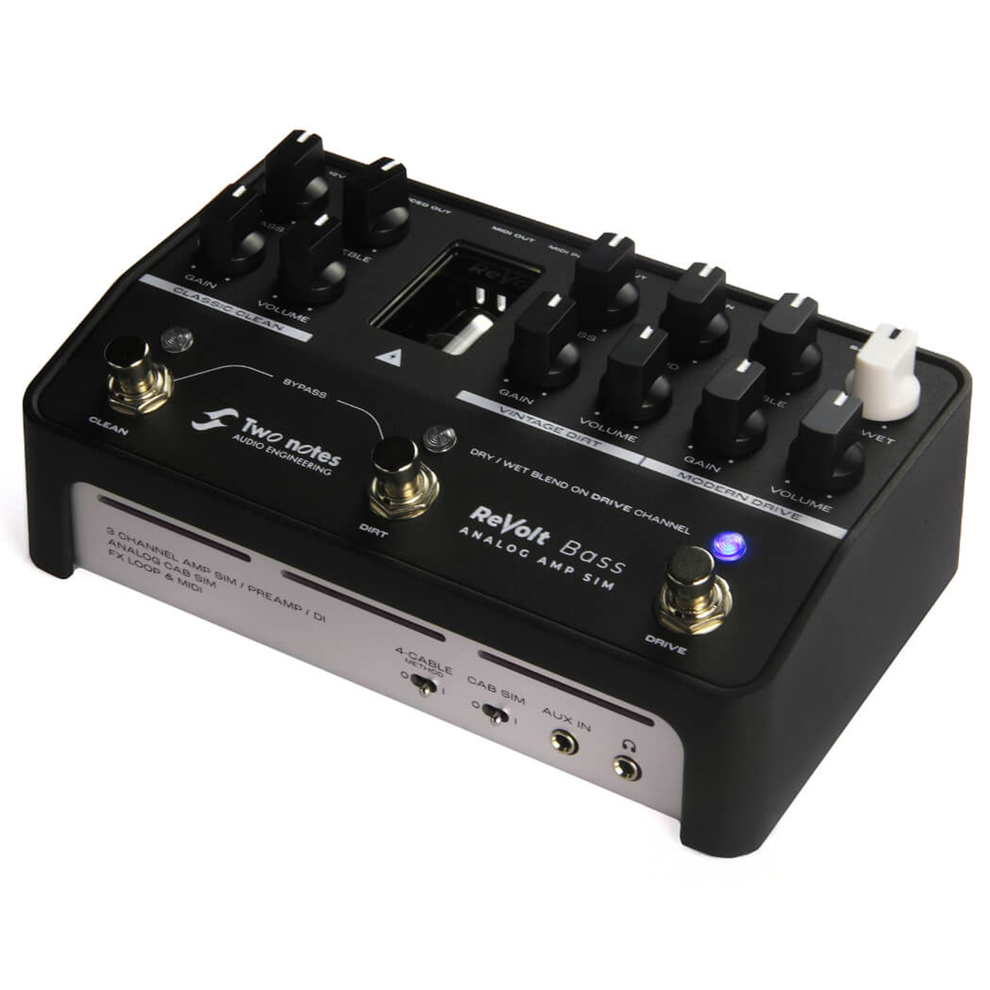 bass cab simulator pedal Two Notes ReVolt Bass Analog Amp Simulator Pedal