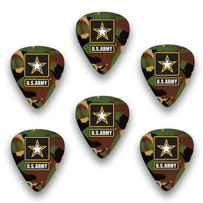 U.S. Army Star Medium Camo Guitar Pick Pack (6pc)