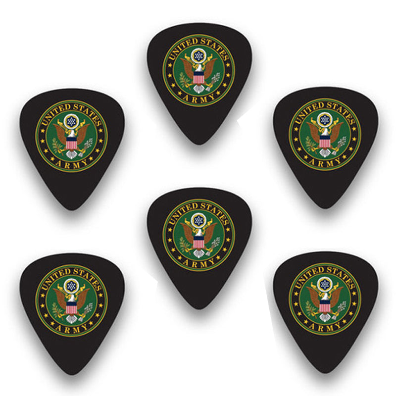 U.S. Army Eagle Medium Black Guitar Pick Pack (6pc)